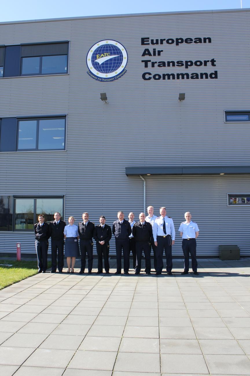 Both delegations in front of the EATC building Both delegations in front of the EATC building